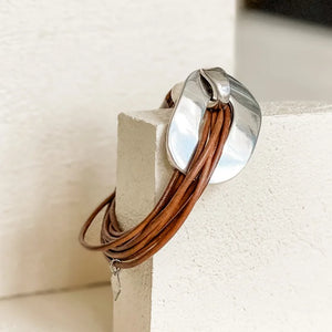 Playing Hooky Bracelet | Whiskey Brown | Silver
