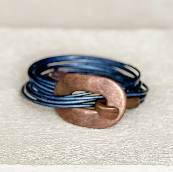 Playing Hooky Bracelet | Metallic Blue | Copper