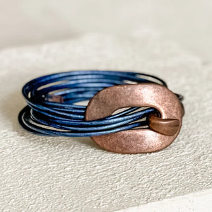 Playing Hooky Bracelet | Metallic Blue | Copper