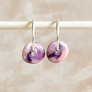 Cherrybomb Ceramic Wafer Hoop Earrings
