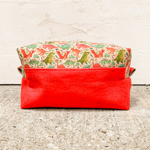 Cork Toiletry Kit/Dopp Kit | Dinosaur/red