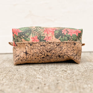 Cork Toiletry Kit/Dopp Kit | Plumeria/Crackle