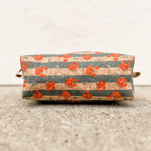 Cork Toiletry Kit/Dopp Kit | Red Crab/Blue Stripes