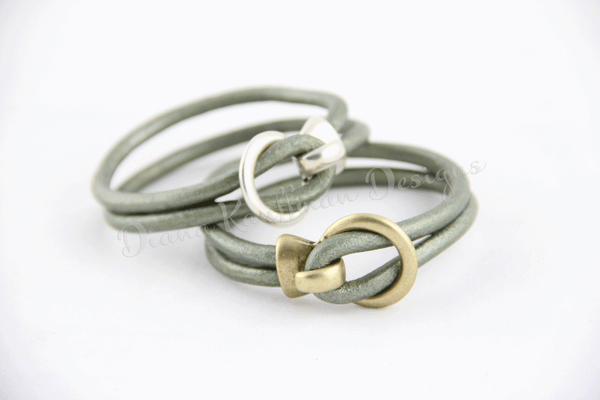 Buckle Bracelet-  Metallic Sage & Silver