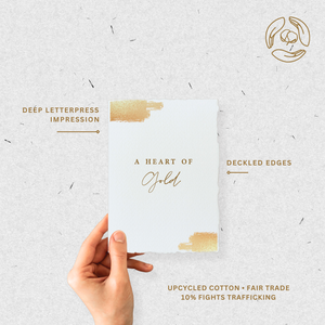 A Heart Of Gold | Foil Greeting Card: Folded A2 Greeting Card. Blank Inside.