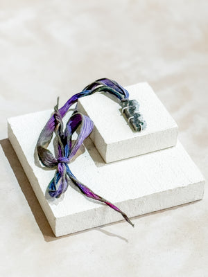 Amethyst Geode Silk Adjustable Necklace No.1