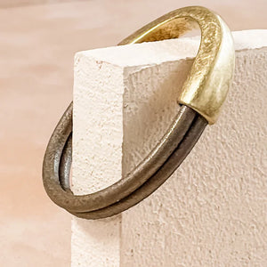 Double Strand Leather Breakaway Bracelet - Stargazer