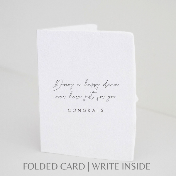 Happy Dance For You | Congratulations Greeting Card: Flat A2 Greeting Card. Blank on Back.