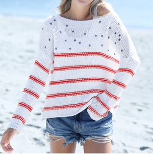 American Dream Crew Cotton | White | Red | Indigo