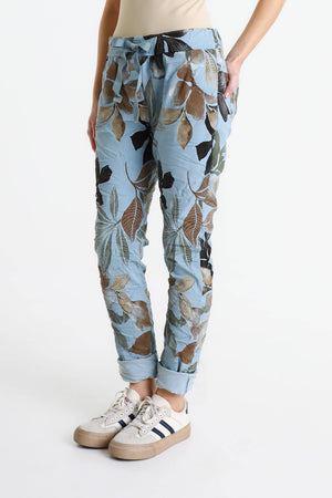 Collins Lily Leaf Stretch Tie Waist Pant | Jean | One Size