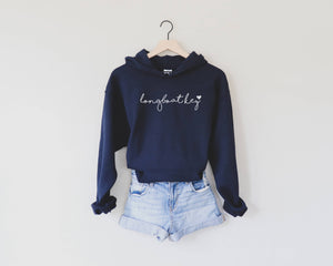 Custom Local Script Graphic Hoodie | M | NAVY W/WHITE INK WHITE HEART