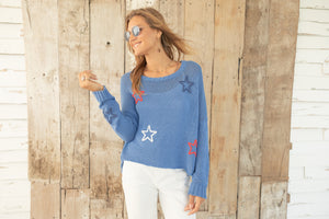 American Star Crew Cotton | Blue Multi