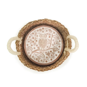 Handmade Bread Warmer & Wicker Basket - Owl Round