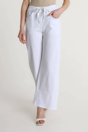 Aditya Flared Leg Pull-on Pant (PC105): 100 White / One Size