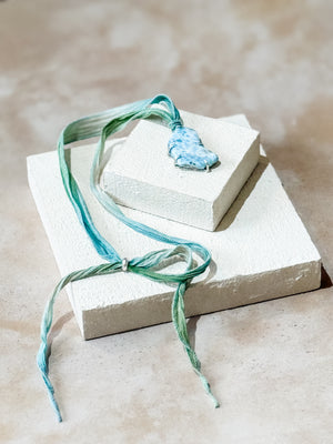 Larimar Ribbon Necklace No. 1