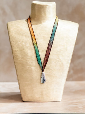 Amethyst Geode Silk Adjustable Necklace No.4