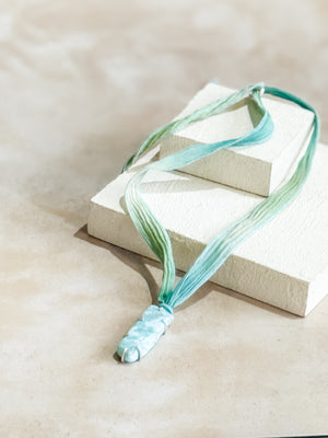 Larimar Ribbon Necklace No. 3