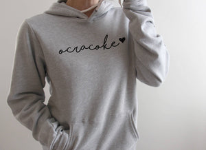 Custom Local Script Graphic Hoodie | 2XL | NAVY W/WHITE INK WHITE HEART