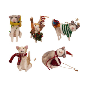 Felt Clutter of Cats Ornaments