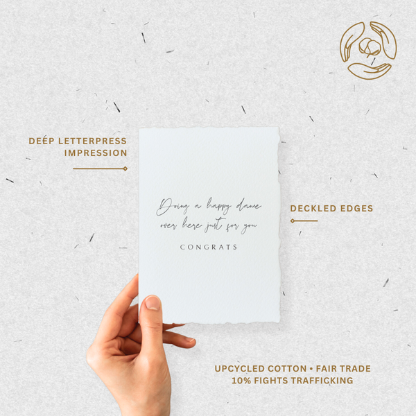 Happy Dance For You | Congratulations Greeting Card: Flat A2 Greeting Card. Blank on Back.
