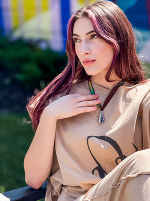 Amethyst Geode Silk Adjustable Necklace No.4