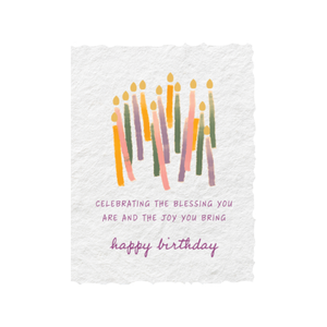 Blessing + Joy You Are |  Happy Birthday Greeting Card: Flat A2 Greeting Card. Blank on Back.