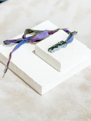 Amethyst Geode Silk Adjustable Necklace No.1