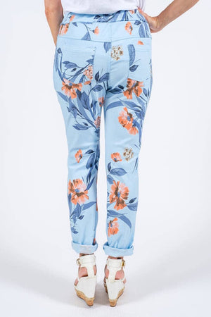 Roseann Floral Print Pant | Sky Blue