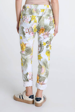 Collins Starfruit Stretch Tie Waist Pant | White | One Size