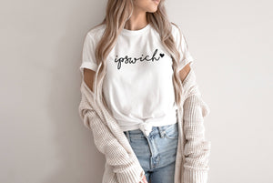 Custom Local Love Script Graphic Tee | XL| White w/Black Ink