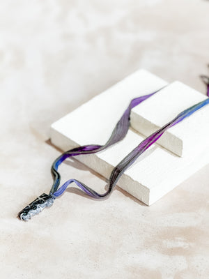 Amethyst Geode Silk Adjustable Necklace No.1