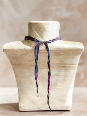 Amethyst Geode Silk Adjustable Necklace No.1