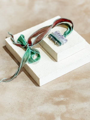 Amethyst Geode Silk Adjustable Necklace No.5