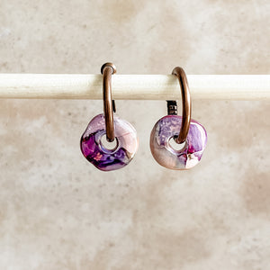 Cherrybomb Ceramic Wafer Hoop Earrings
