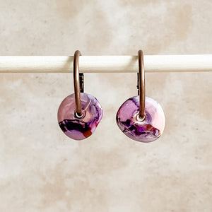 Cherrybomb Ceramic Wafer Hoop Earrings