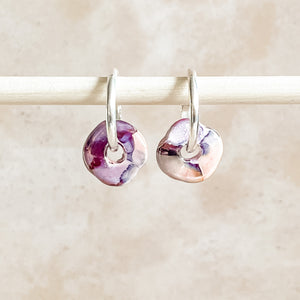 Cherrybomb Ceramic Wafer Hoop Earrings