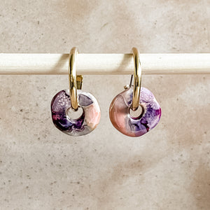 Cherrybomb Ceramic Wafer Hoop Earrings