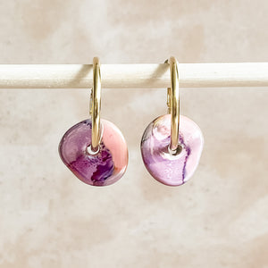 Cherrybomb Ceramic Wafer Hoop Earrings