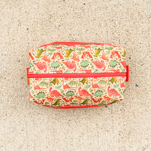 Cork Toiletry Kit/Dopp Kit | Dinosaur/red