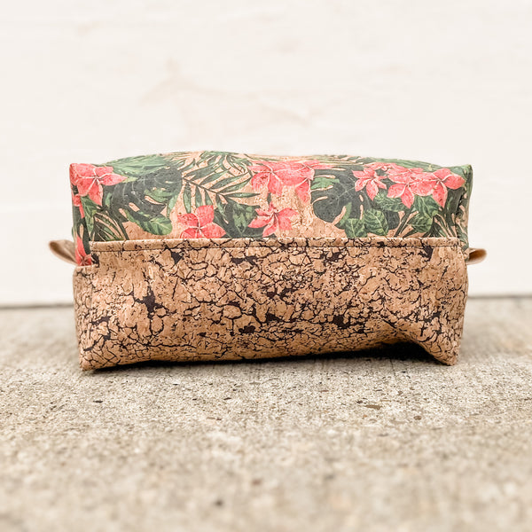 Cork Toiletry Kit/Dopp Kit | Plumeria/Crackle