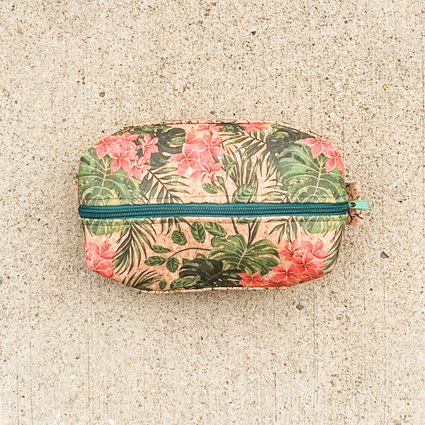 Cork Toiletry Kit/Dopp Kit | Plumeria/Crackle