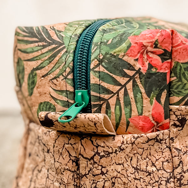Cork Toiletry Kit/Dopp Kit | Plumeria/Crackle