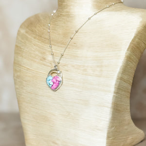 Cotton Candy Kingman Turquoise Heart with Cloud Cabochon No. 1