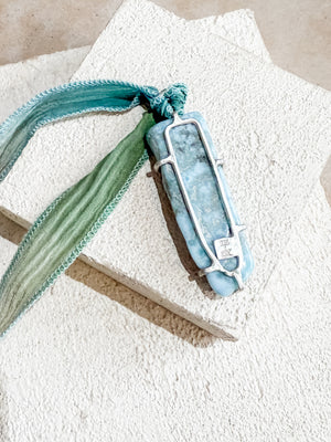 Larimar Ribbon Necklace No. 3