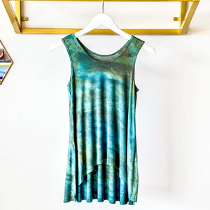 Ruby Hi-Lo Tank | Hand Dyed Blue
