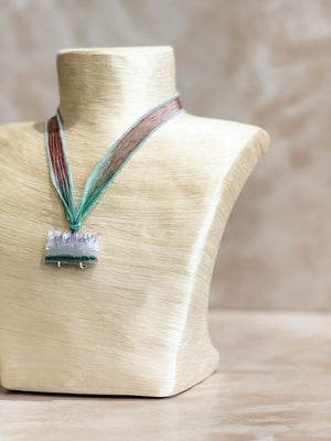 Amethyst Geode Silk Adjustable Necklace No.5