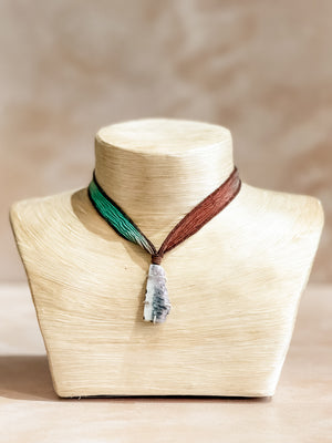 Amethyst Geode Silk Adjustable Necklace No.4