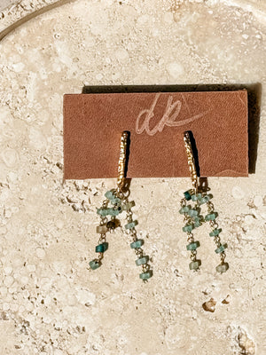 Roman Glass Chain Drop Earring | Gold
