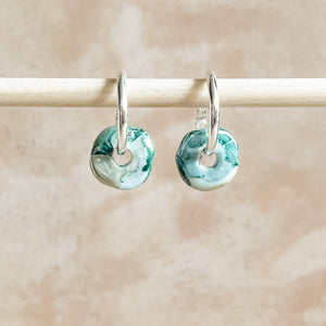 Tuscan Sunset Ceramic Wafer Hoop Earrings