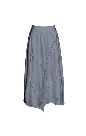Cynthia Ashby Jade Asymmetrical Cotton Skirt | Pewter